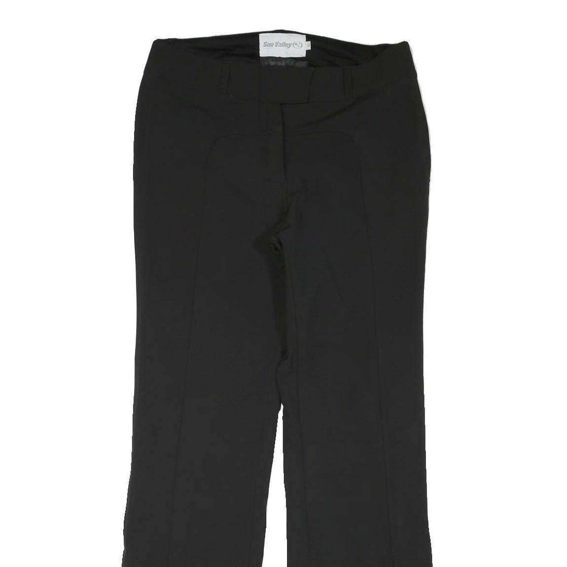 SUN VALLEY Lined Womens Black Regular Fit Trousers W32 L32 Zip Closure Smart