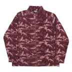 COTTON TRADERS Womens Maroon & Pink Camouflage Zip Fleece Jacket XL Polyester