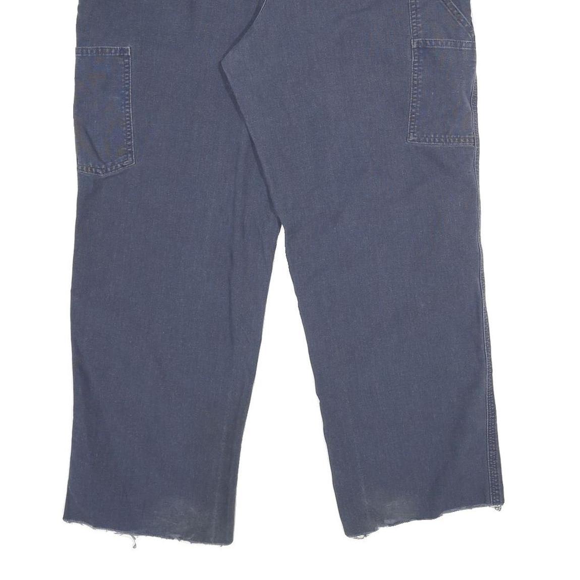 CARHARTT Mens Classic Blue Cotton Blend Trousers W36 L29 Workwear Zip Closure