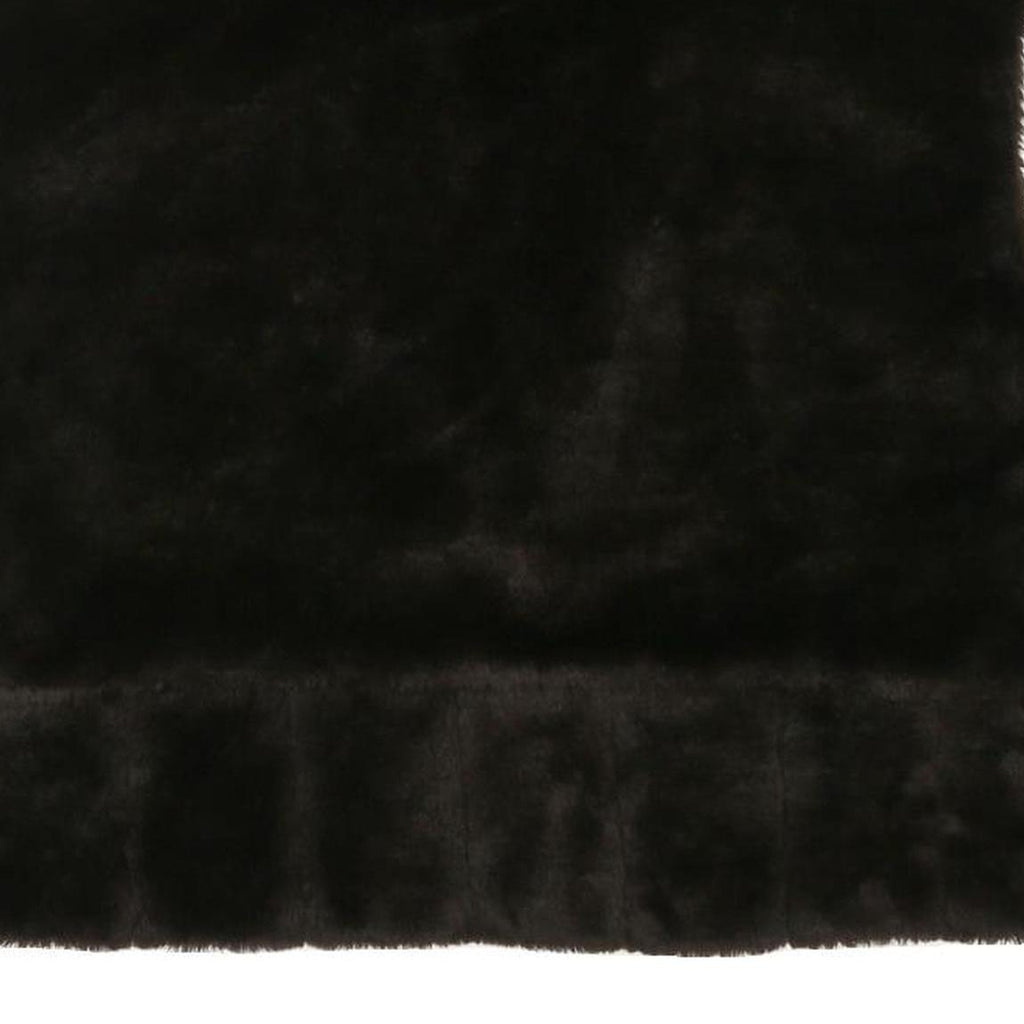 Womens Black Faux Fur Sleeveless Jacket L Polyester Blend Plain Soft Feel