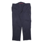 HALLYARD Mens Polyester Blend Navy Regular Fit Trousers W40 L32 Zip Closure