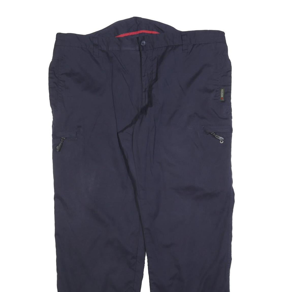 HALLYARD Mens Polyester Blend Navy Regular Fit Trousers W40 L32 Zip Closure