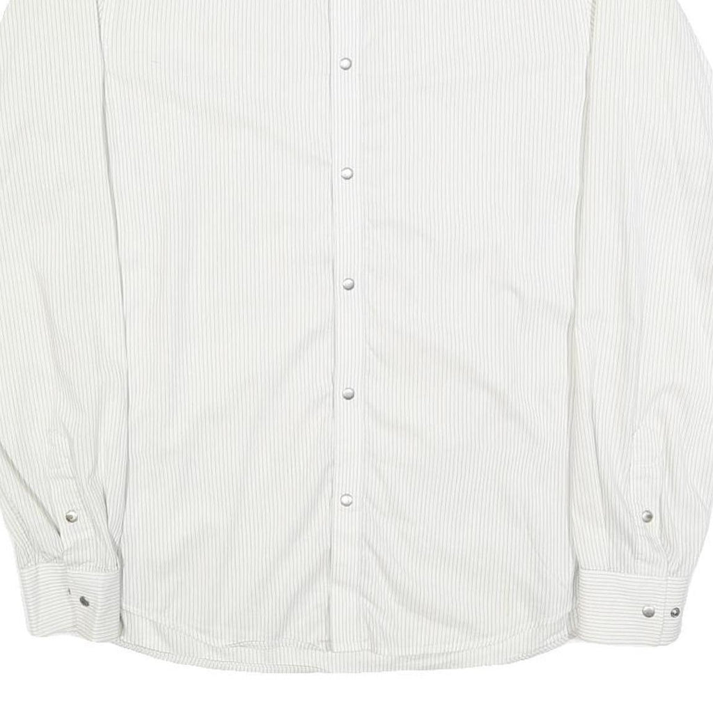 ARMANI EXCHANGE Mens White & Grey Pinstripe Shirt XS Button Up Cotton Blend