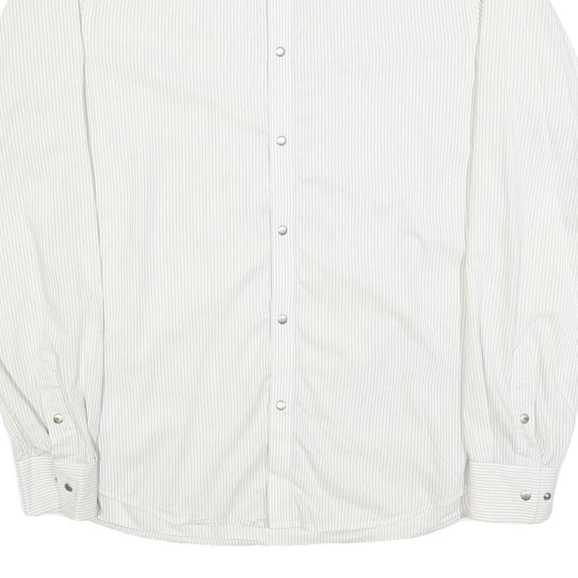 ARMANI EXCHANGE Mens White & Grey Pinstripe Shirt XS Button Up Cotton Blend