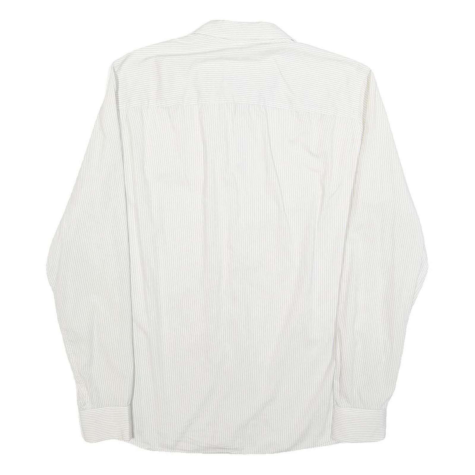 ARMANI EXCHANGE Mens White & Grey Pinstripe Shirt XS Button Up Cotton Blend