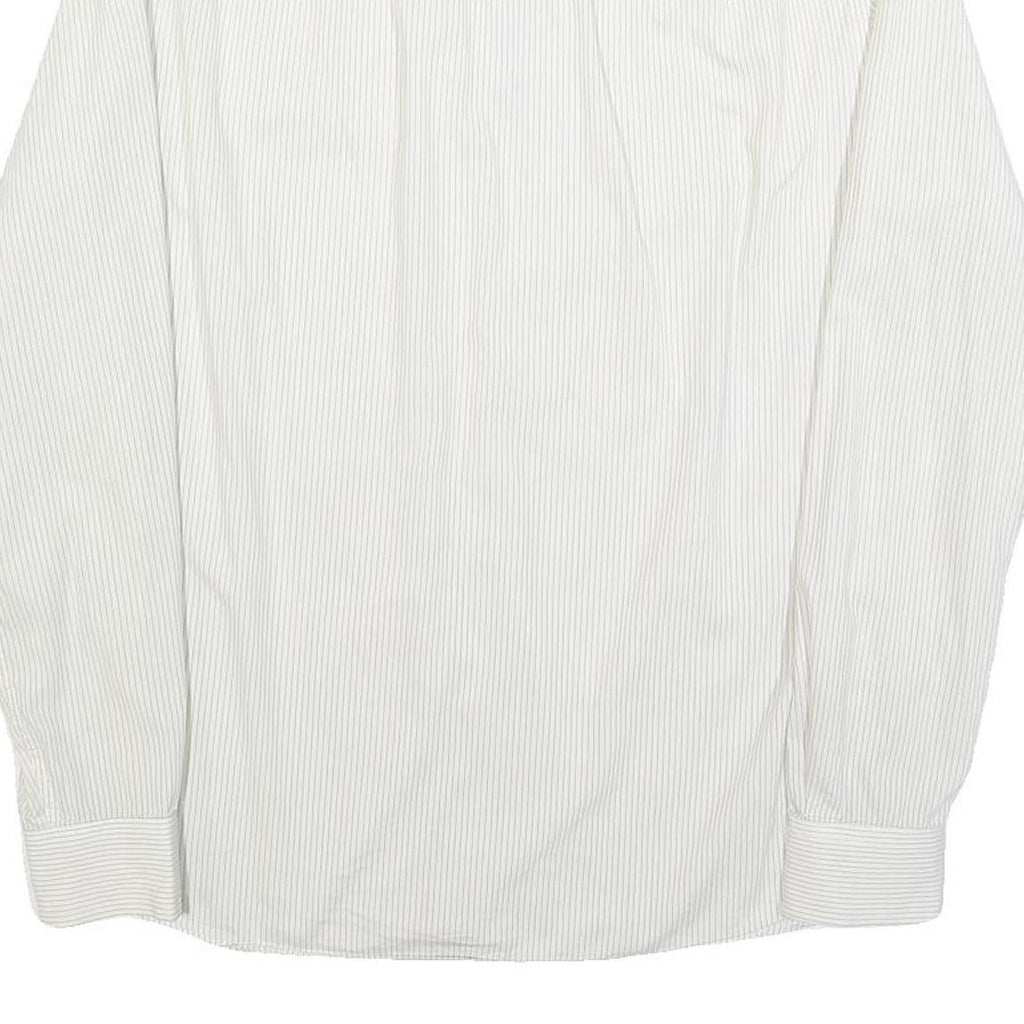 ARMANI EXCHANGE Mens White & Grey Pinstripe Shirt XS Button Up Cotton Blend