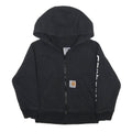 CARHARTT Boys Black Hoodie 4Y Zip Up Cotton Blend Logo Print