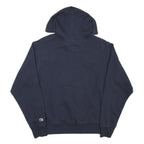CHAMPION Mens Navy Blue Pullover Hoodie S Cotton Blend Classic Logo Sweatshirt
