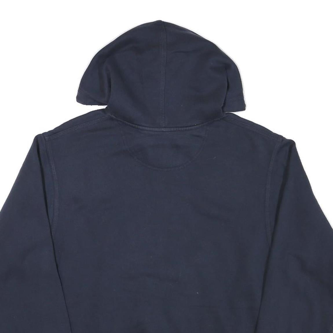CHAMPION Mens Navy Blue Pullover Hoodie S Cotton Blend Classic Logo Sweatshirt