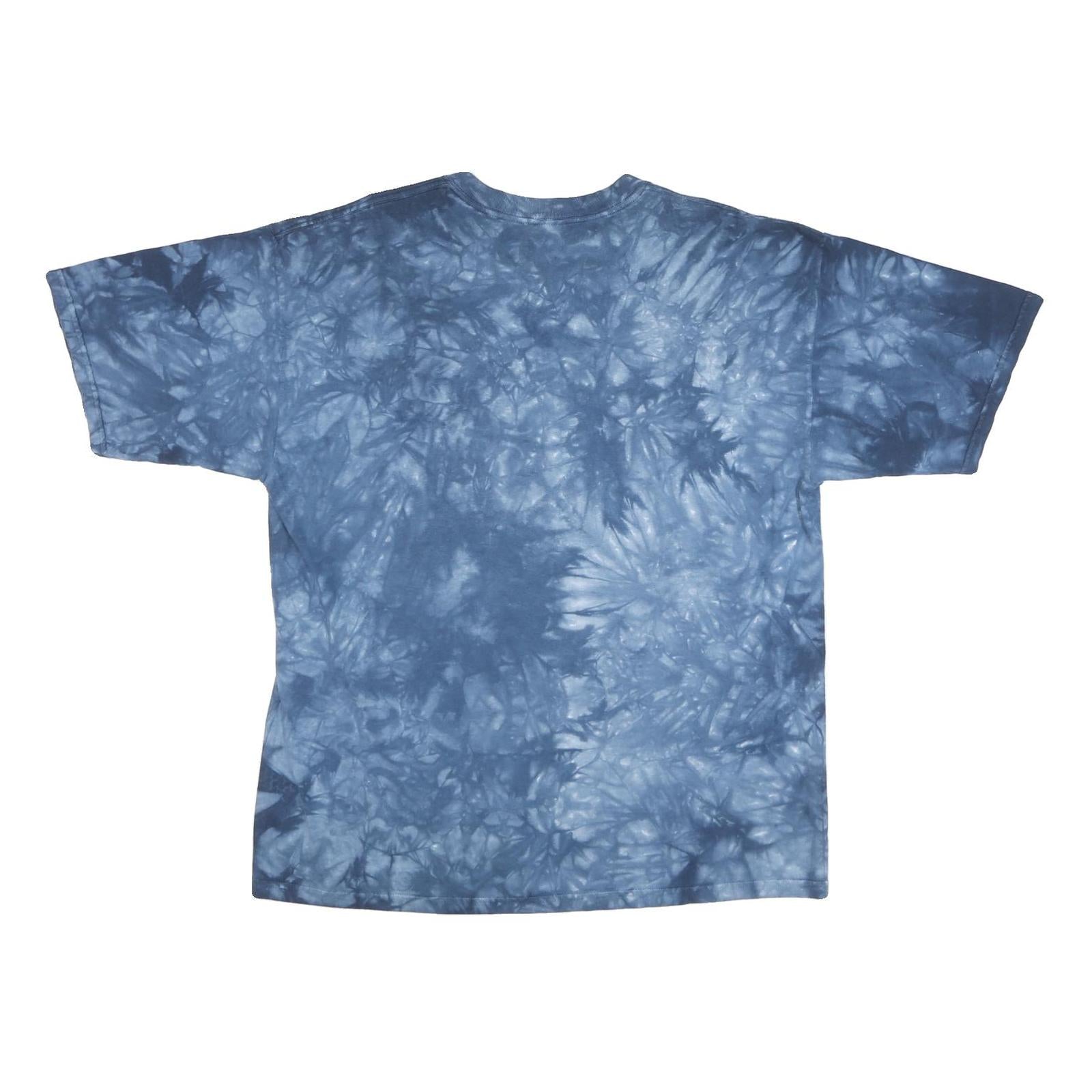 Mens Blue Tie Dye Eagle US Flag Graphic T-Shirt XL Short Sleeve Crew Neck