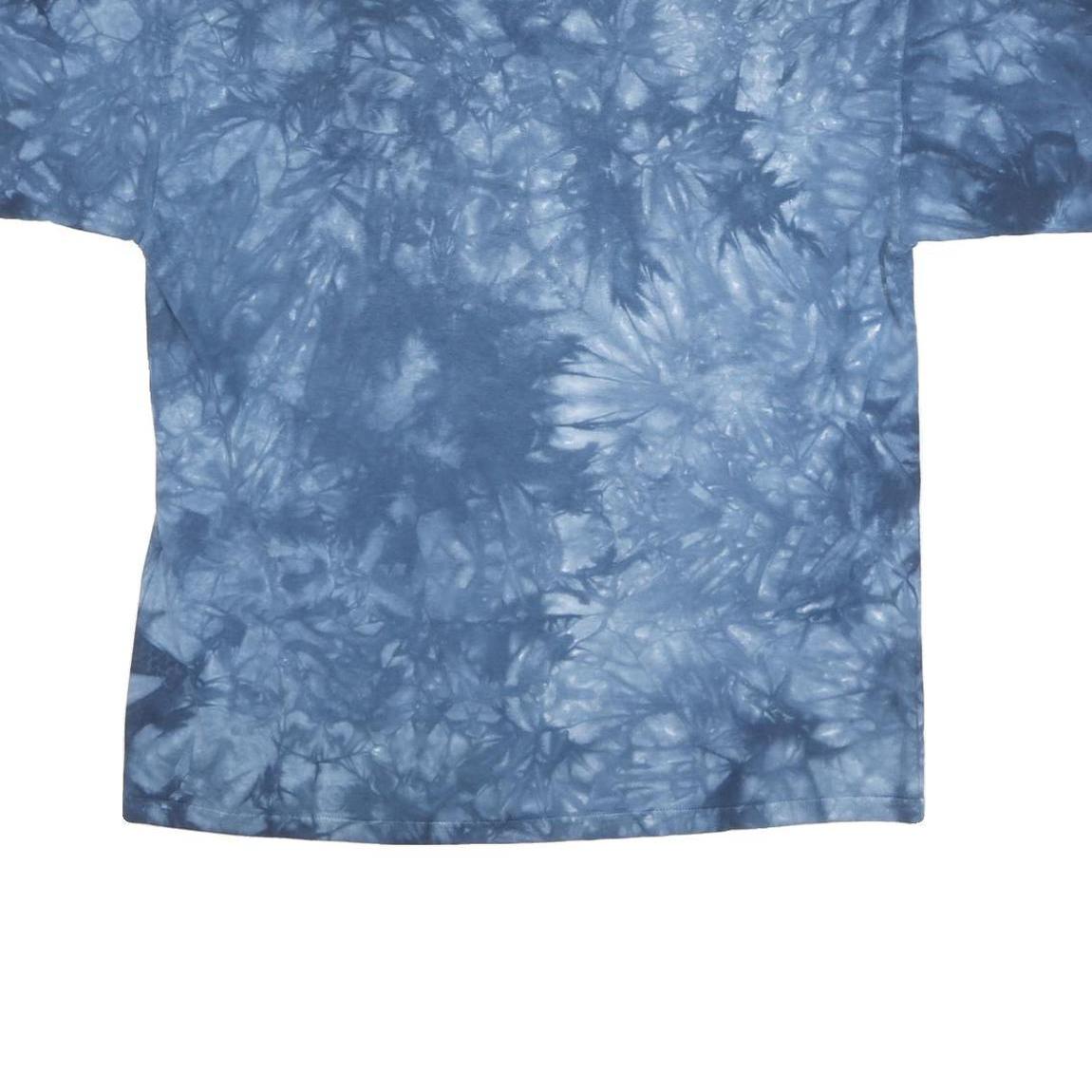 Mens Blue Tie Dye Eagle US Flag Graphic T-Shirt XL Short Sleeve Crew Neck