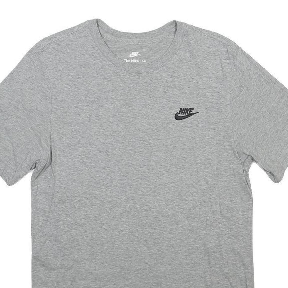 NIKE Mens Grey Classic T-Shirt S Short Sleeve Crew Neck Cotton Blend