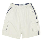 MORRIS Mens Shorts White & Navy Cargo L W28 Lightweight Polyester