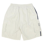 MORRIS Mens Shorts White & Navy Cargo L W28 Lightweight Polyester