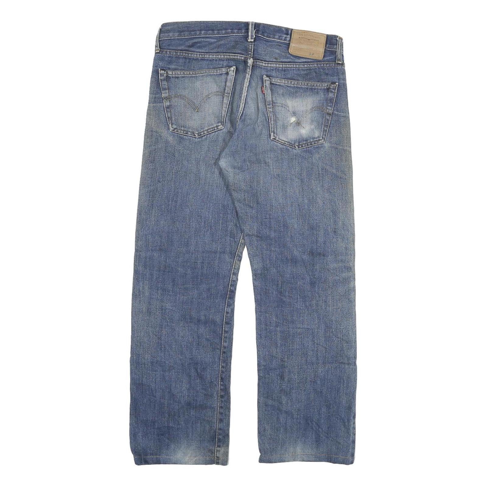 LEVI'S Mens Regular Blue Denim Light W32 L27 Button Closure Cotton Blend Jeans