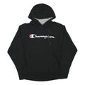 CHAMPION Mens Black Hoodie M Cotton Blend Pullover Logo Sweatshirt