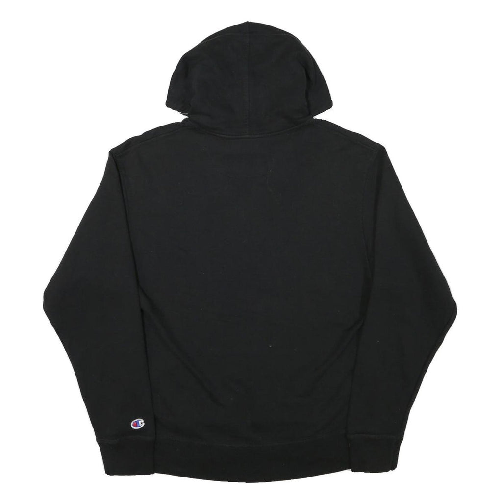 CHAMPION Mens Black Hoodie M Cotton Blend Pullover Logo Sweatshirt
