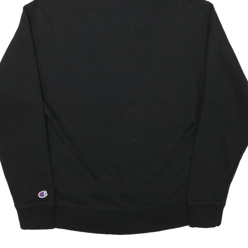 CHAMPION Mens Black Hoodie M Cotton Blend Pullover Logo Sweatshirt
