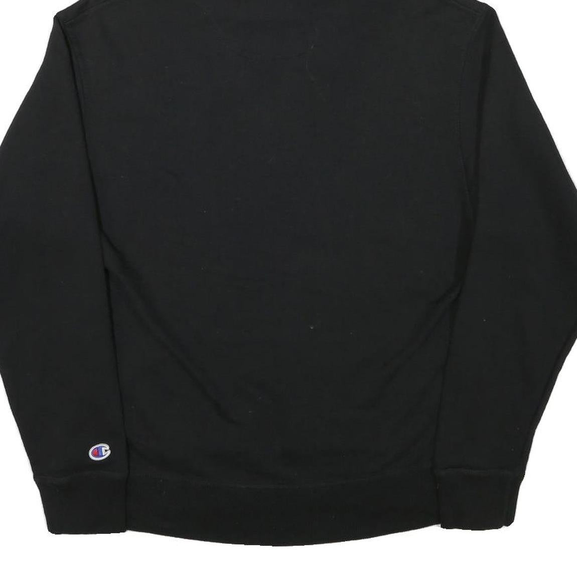 CHAMPION Mens Black Hoodie M Cotton Blend Pullover Logo Sweatshirt