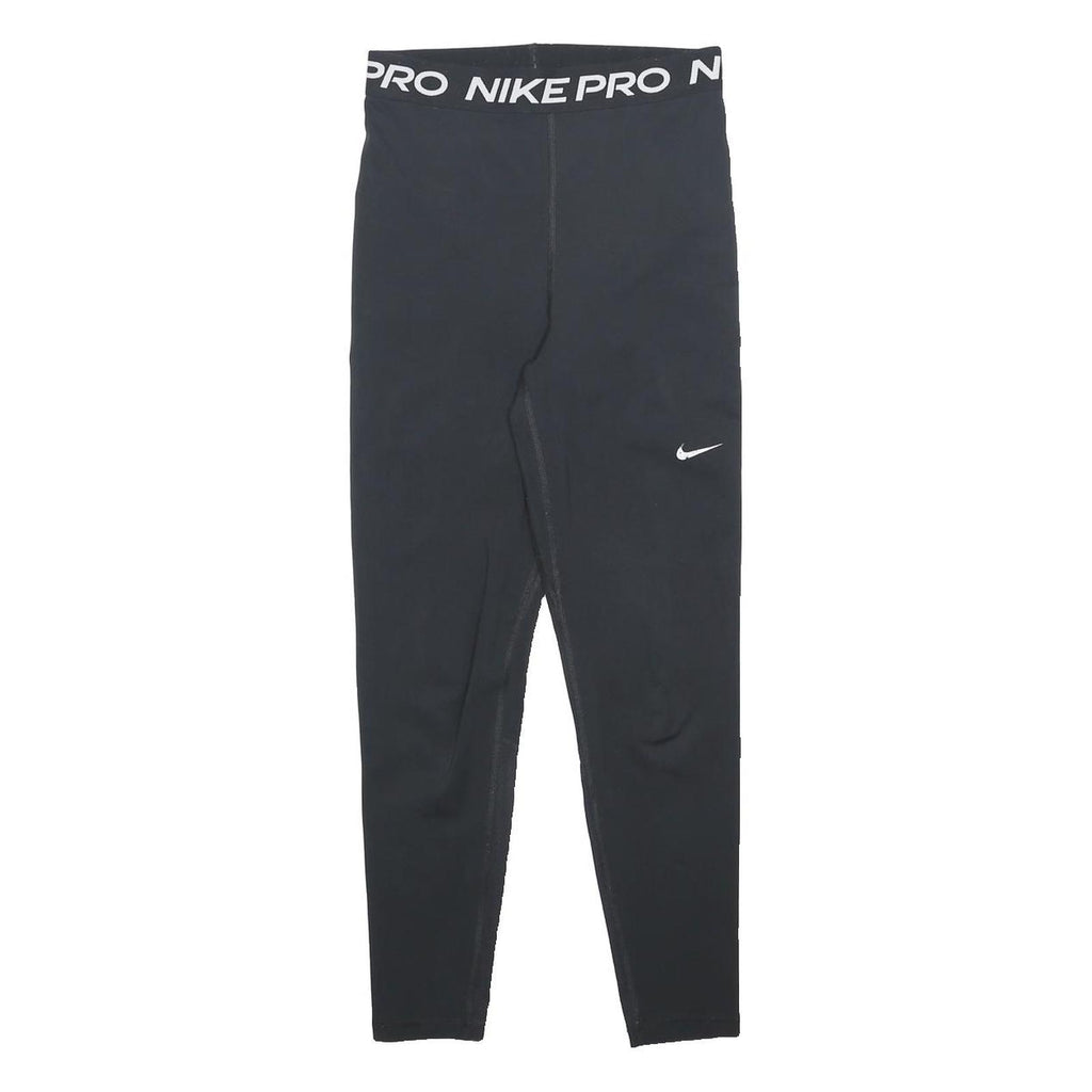 NIKE Womens Leggings Black Slim Tapered S W24 L24 Nike Pro Drawstring Gym Wear