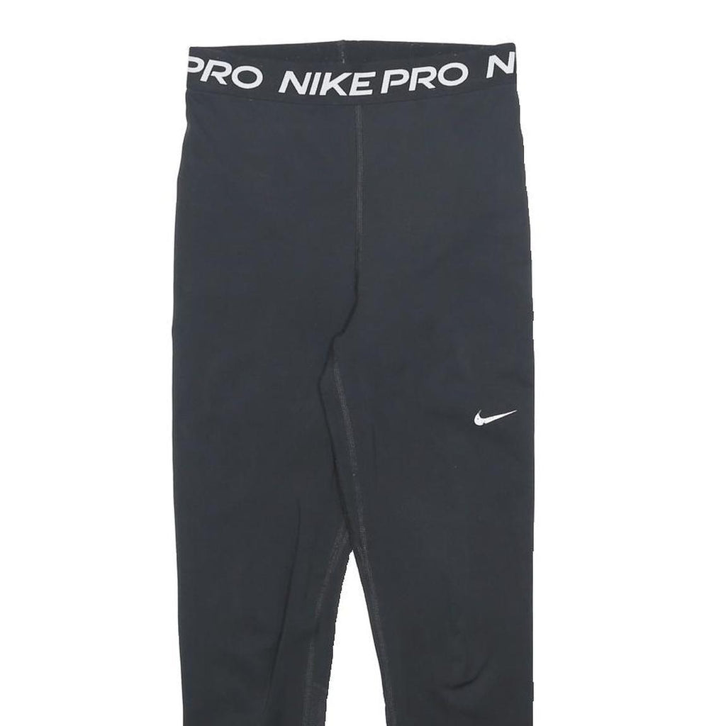 NIKE Womens Leggings Black Slim Tapered S W24 L24 Nike Pro Drawstring Gym Wear