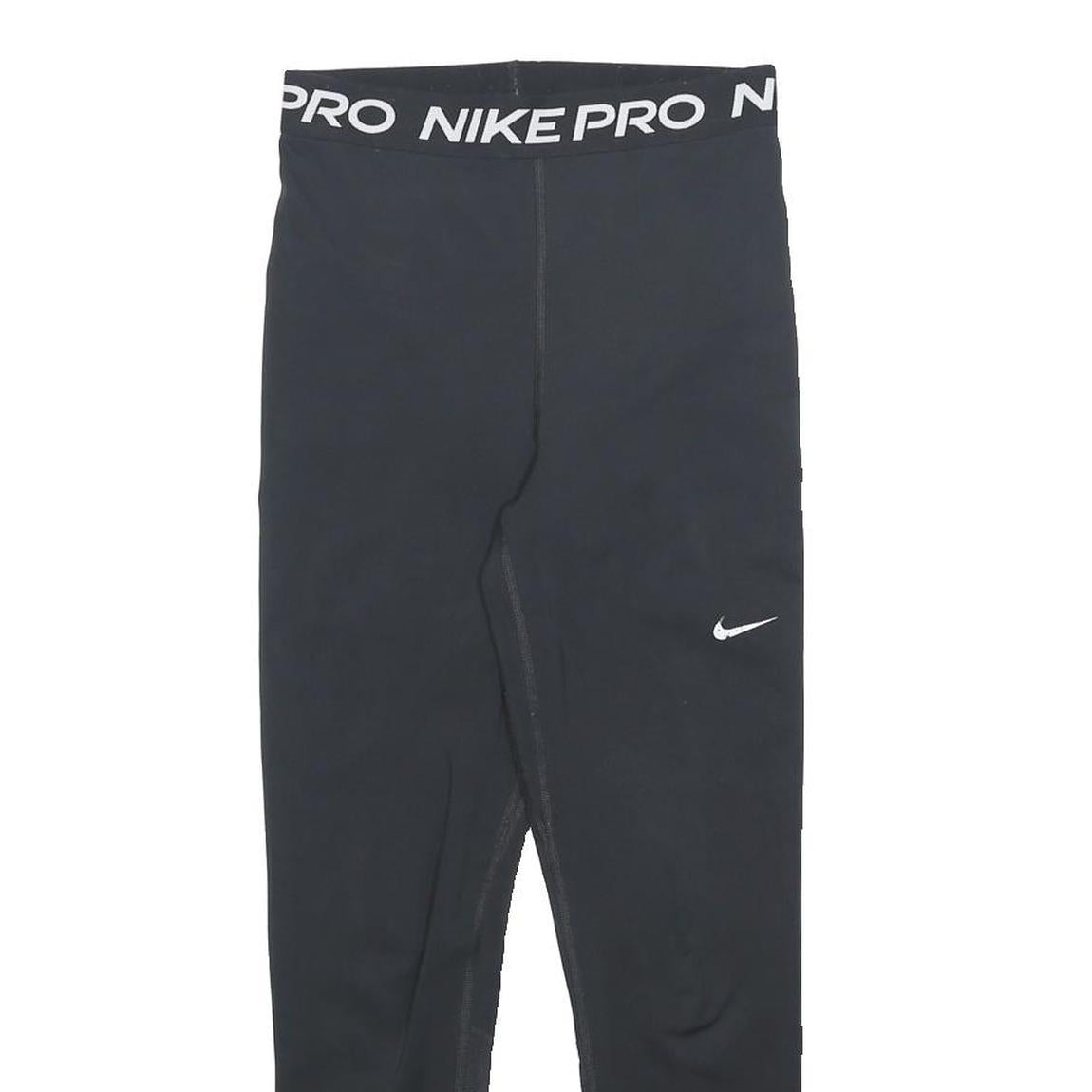 NIKE Womens Leggings Black Slim Tapered S W24 L24 Nike Pro Drawstring Gym Wear