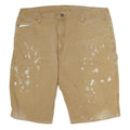 DICKIES Mens Shorts Beige Casual XL W40 Cotton Workwear Paint Splatter