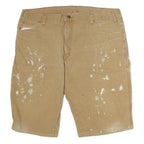DICKIES Mens Shorts Beige Casual XL W40 Cotton Workwear Paint Splatter