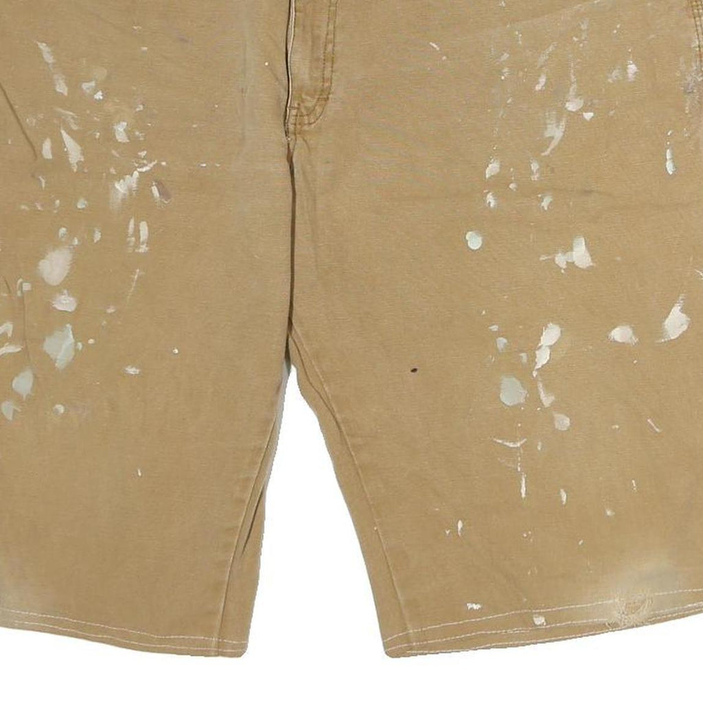 DICKIES Mens Shorts Beige Casual XL W40 Cotton Workwear Paint Splatter