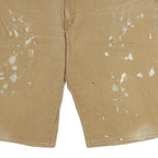DICKIES Mens Shorts Beige Casual XL W40 Cotton Workwear Paint Splatter