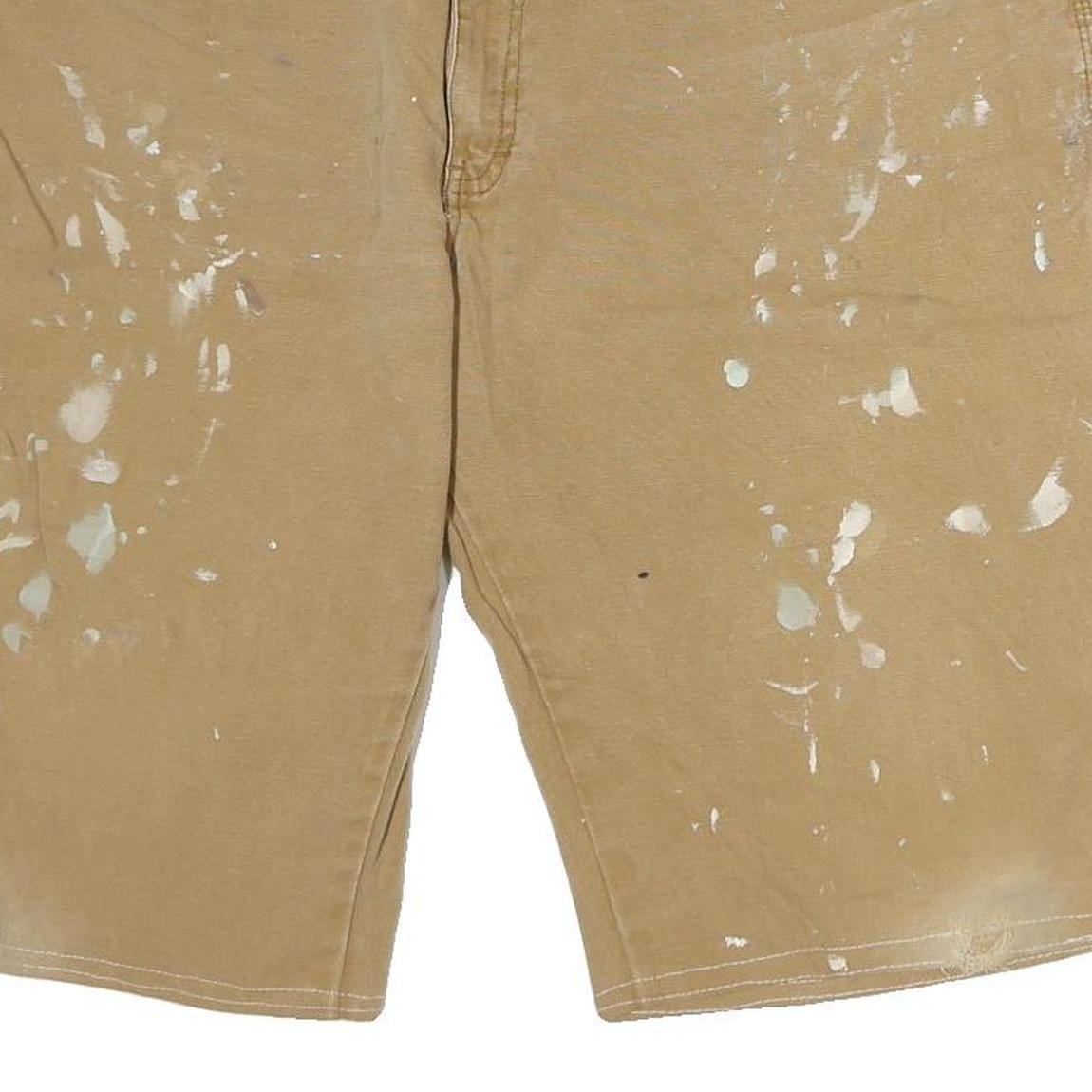 DICKIES Mens Shorts Beige Casual XL W40 Cotton Workwear Paint Splatter