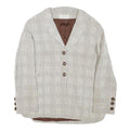 GEORGE REICH Womens Beige & Brown Wool Blend Blazer Jacket M Check Pattern