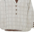 GEORGE REICH Womens Beige & Brown Wool Blend Blazer Jacket M Check Pattern
