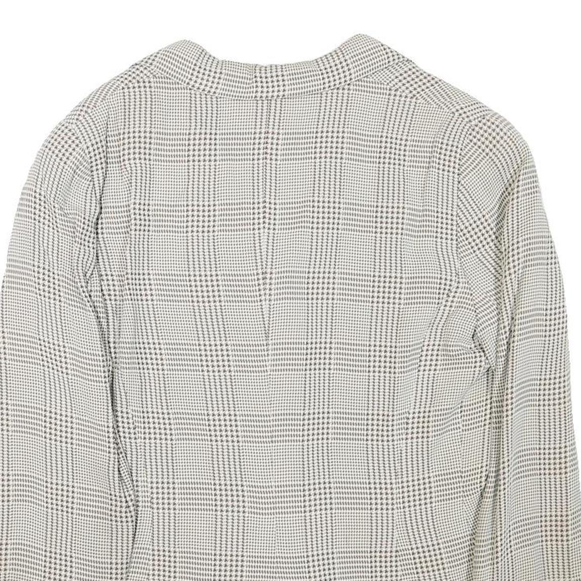 GEORGE REICH Womens Beige & Brown Wool Blend Blazer Jacket M Check Pattern