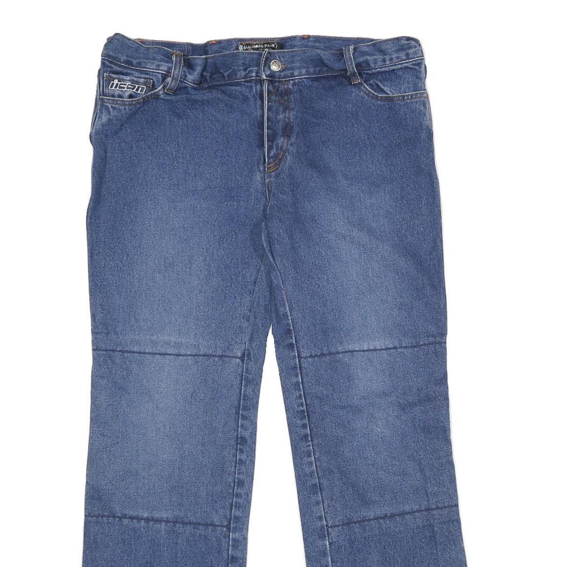 IICON Womens Jeans Blue Regular Straight Denim Medium W36 L32 Stylish Label