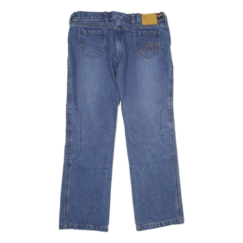 IICON Womens Jeans Blue Regular Straight Denim Medium W36 L32 Stylish Label