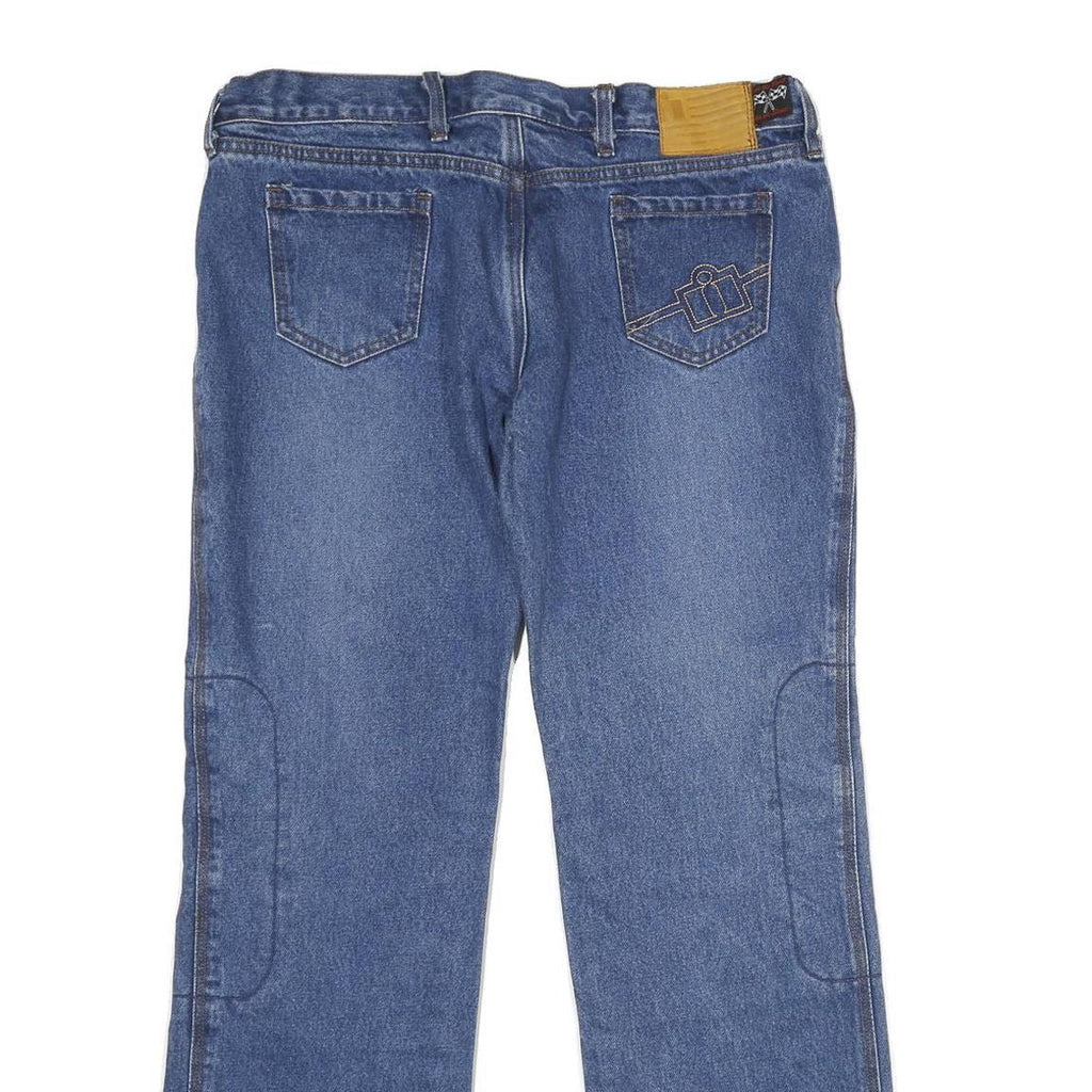 IICON Womens Jeans Blue Regular Straight Denim Medium W36 L32 Stylish Label