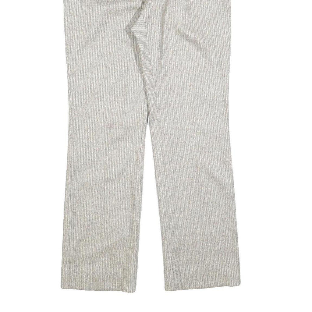 Womens Light Grey Regular Fit Straight Trousers W28 L28 Tailored Classic Zip