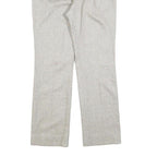 Womens Light Grey Regular Fit Straight Trousers W28 L28 Tailored Classic Zip