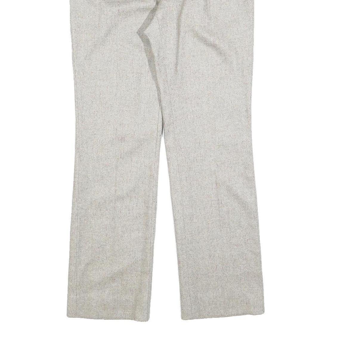 Womens Light Grey Regular Fit Straight Trousers W28 L28 Tailored Classic Zip