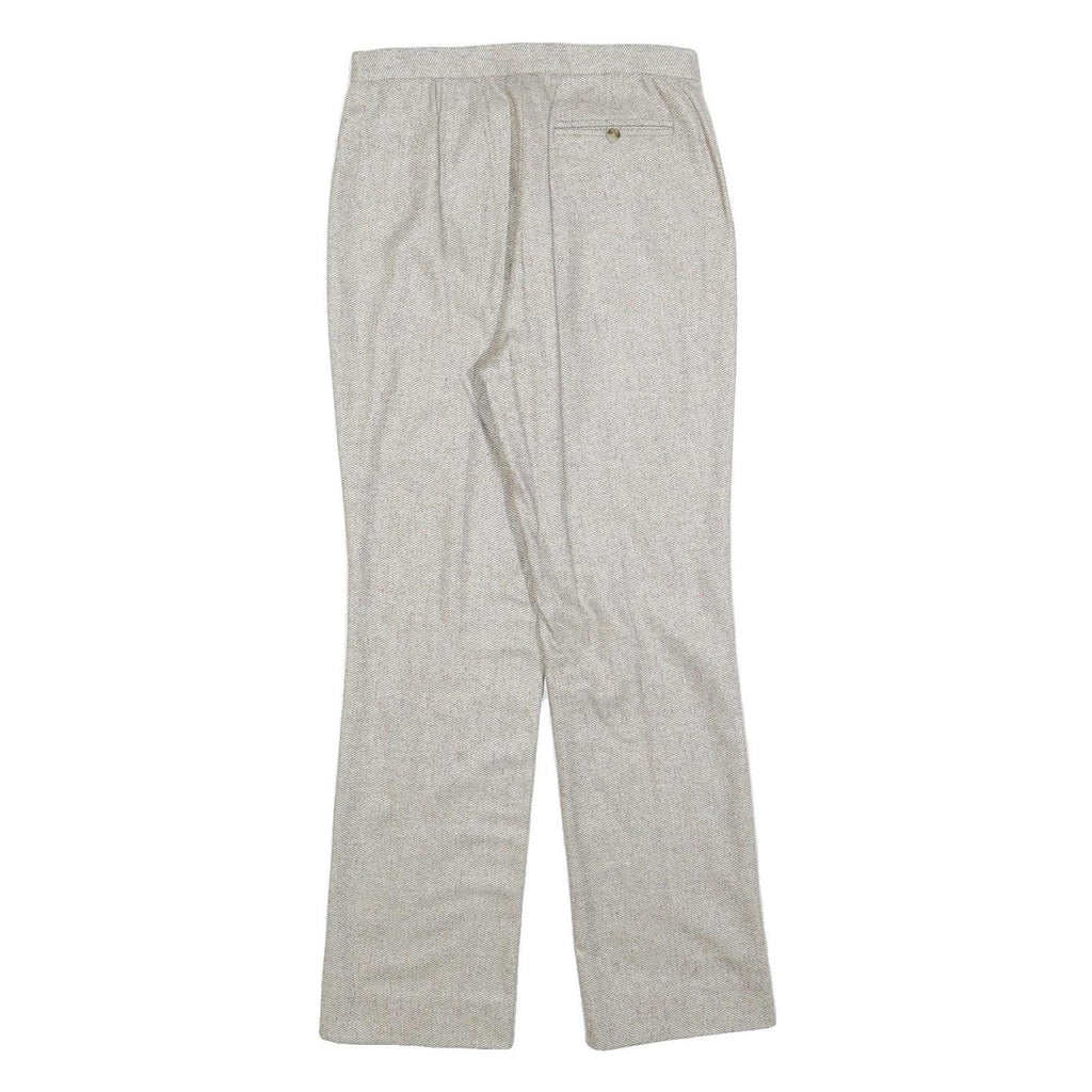 Womens Light Grey Regular Fit Straight Trousers W28 L28 Tailored Classic Zip