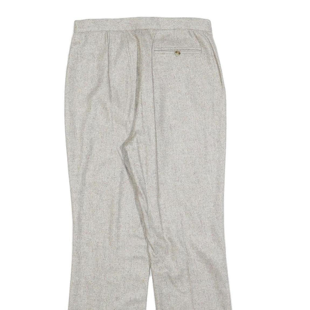 Womens Light Grey Regular Fit Straight Trousers W28 L28 Tailored Classic Zip