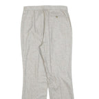 Womens Light Grey Regular Fit Straight Trousers W28 L28 Tailored Classic Zip