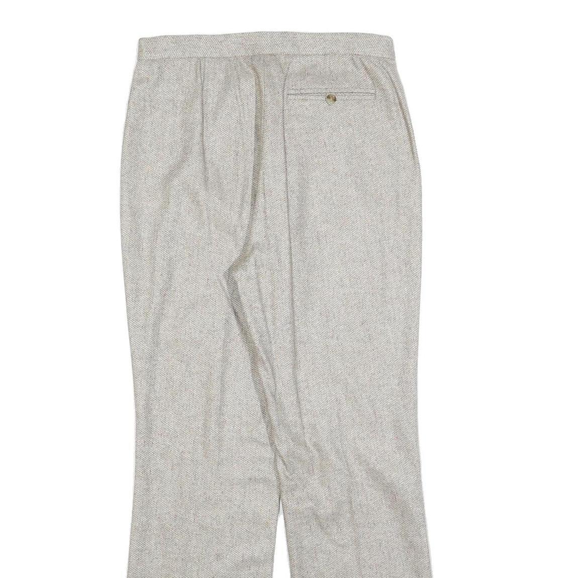 Womens Light Grey Regular Fit Straight Trousers W28 L28 Tailored Classic Zip