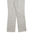 Womens Light Grey Regular Fit Straight Trousers W28 L28 Tailored Classic Zip