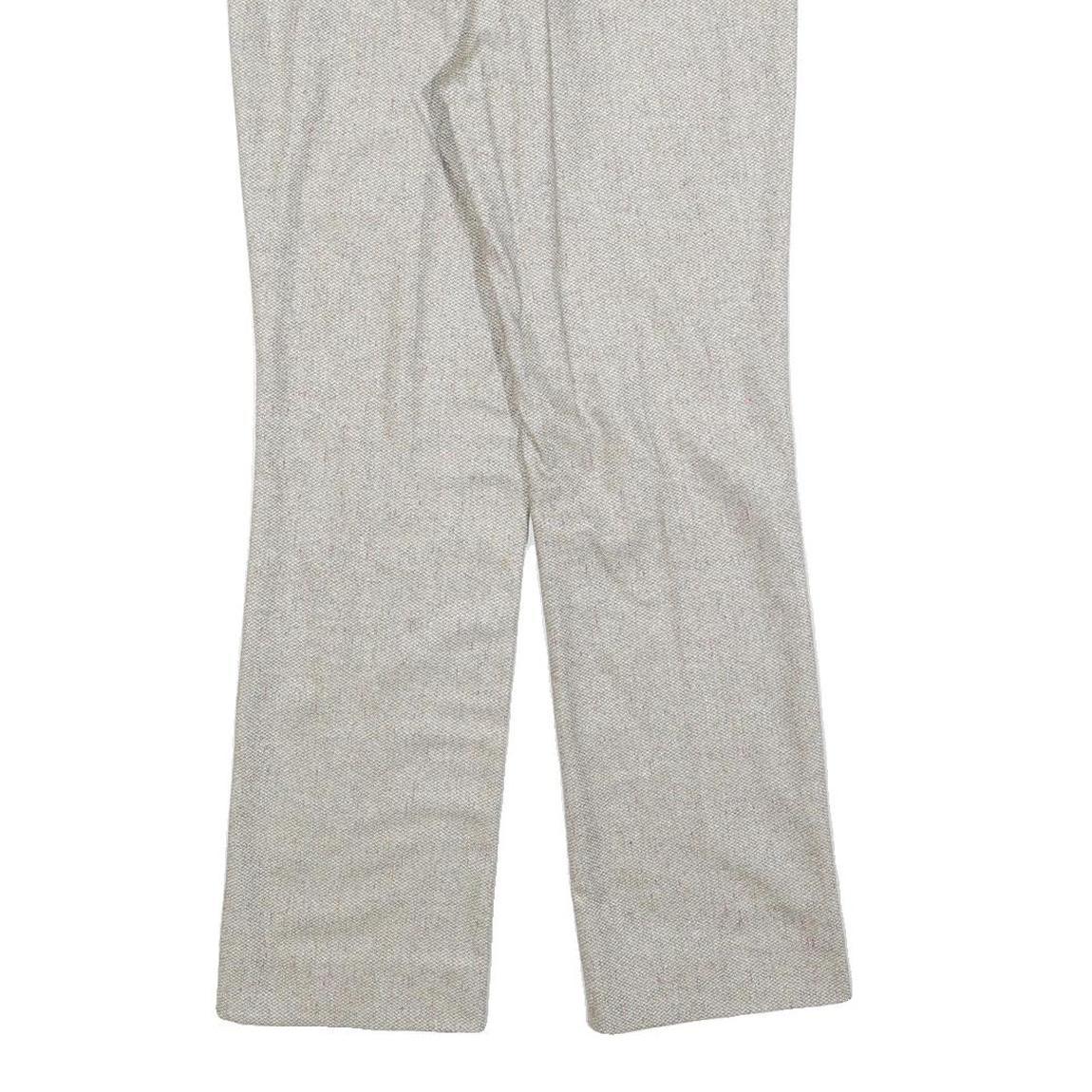 Womens Light Grey Regular Fit Straight Trousers W28 L28 Tailored Classic Zip