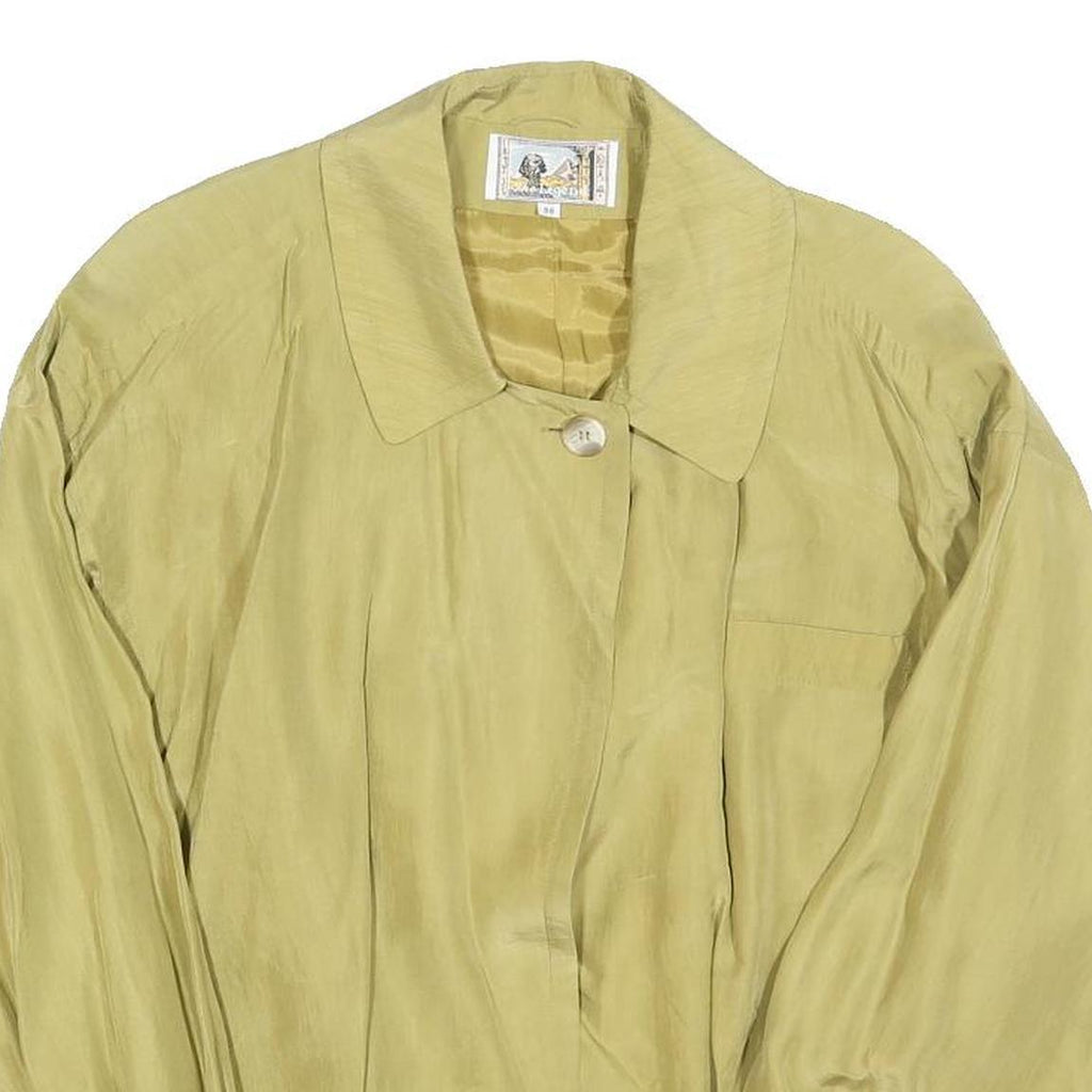 THE LEGEND Womens Beige Silk Jacket S Woven Button Closure Relaxed Fit