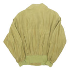 THE LEGEND Womens Beige Silk Jacket S Woven Button Closure Relaxed Fit