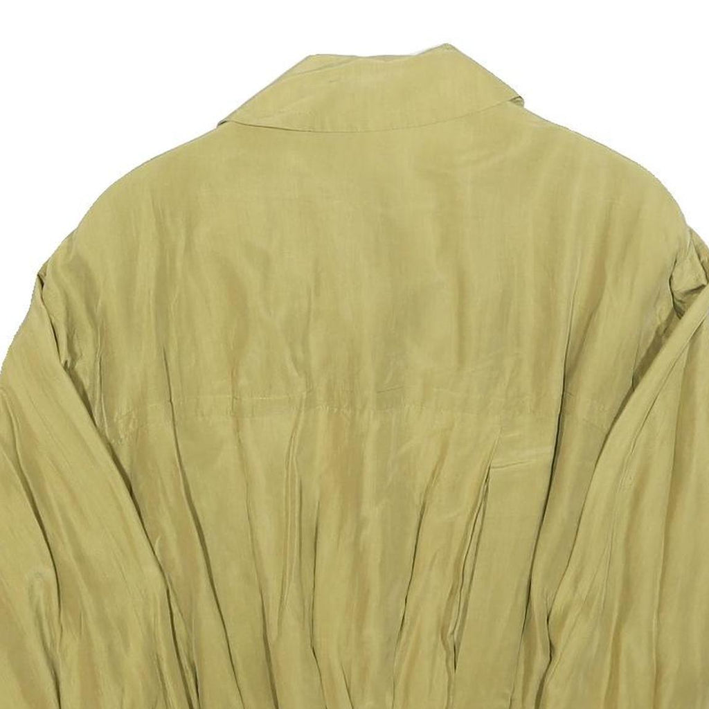 THE LEGEND Womens Beige Silk Jacket S Woven Button Closure Relaxed Fit