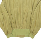 THE LEGEND Womens Beige Silk Jacket S Woven Button Closure Relaxed Fit